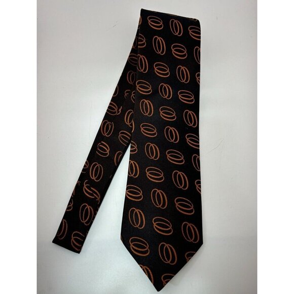 VTG LOT OF 3 Orange/Red Tone Silk Ties Made in Italy Abstract Double Ring - Picture 6 of 7